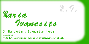 maria ivancsits business card